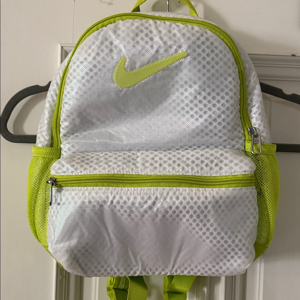 Nike White and Lime Backpack
